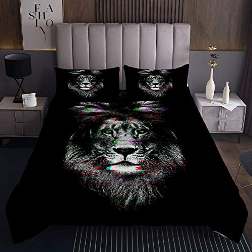 Lion Tagesdecke 220x240cm Wildtierdruck Steppdecke für Teen Jungs Young Man Tierwelt Stil Bettüberwurf Safari Drucken Wohndecke 3St von Tbrand