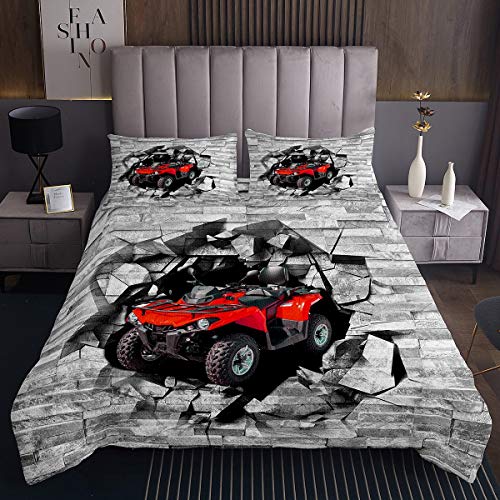 Rennwagen Tagesdecke für Jungen Teenager Männer Steppdecke Extree Geschwindigkeit Sport Themen Bettüberwurf 170x210cm Auto Break Wall Dekor Wohndecke 2St von Tbrand