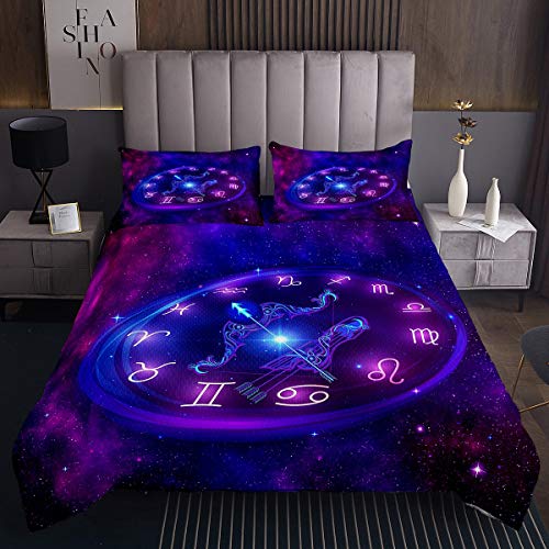 Schütze Tagesdecke 170x210cm Sternbild Thema Steppdecke für Kinder Jungen Mädchen Galaxien Universum Sternenhimmel Bettüberwurf Astronomie Tagesdecke 2St von Tbrand