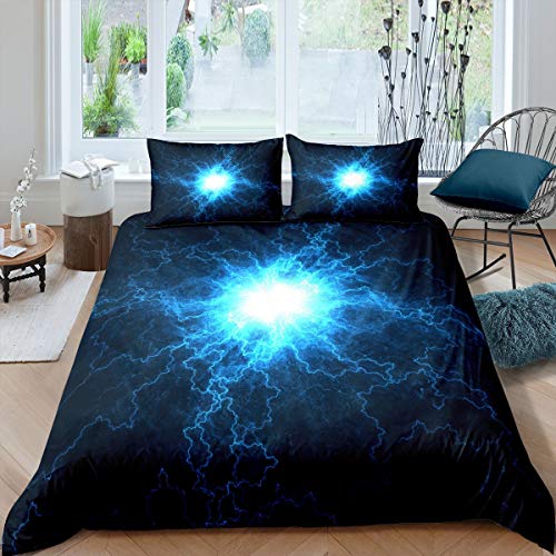 Tbrand Galaxis Bettbezug Set Weltraum Bettwäsche Set 135x200cm für Kinder Jungen Mädchen Sparkle Space Ball Dekor Betten Set Nebula Universum Planet 2St von Tbrand