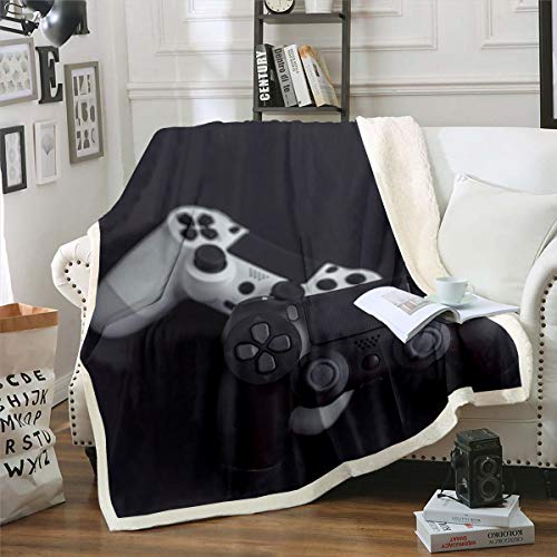 Tbrand Gamer Decke Videospiel Gamepad Kuscheldecke 130x150cm für Kinder Moderner Spiel Controller Wohndecke für Sofa Fleckenresistente Raumdekoration Gaming von Tbrand