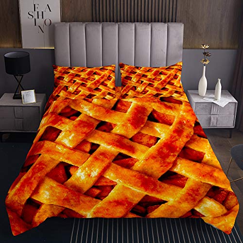 Tbrand Getrocknete Ramen Nudel Bettüberwurf 220x240cm Wohndecke 3D Lustige Pasta Dekor Steppdecke für Kinder Moderne Einzigartige Nudelliebende Tagesdecke Orange 3St von Tbrand