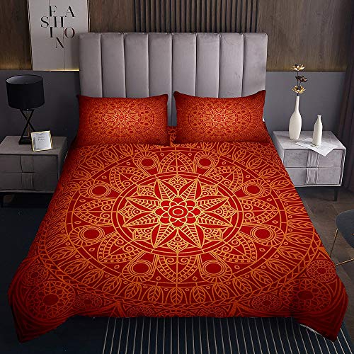 Tbrand Mandala Rose Tagesdecke 170x210cm Indischer Stil Steppdecke für Kinder Jungen Mädchen Blume Böhmisch Softest Bettüberwurf Schwarz Kuscheldecke Bunte Gesteppte Decke Schwarz Ultra weich 2St von Tbrand