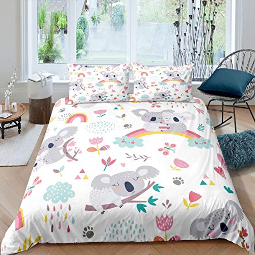 Tbrand Niedliche Koala Bettwäsche Set 135x200cm Karikatur Tier Regenbogen Bettbezug Set für Kinder Blumenblumen Betten Set Kleinkind Bunt Schön Weich 2St Tbrand Niedliche Koala Bettwäsche Set 135x200cm Karikatur Tier Regenbogen Bettbezug Set für Kinder Blumenblumen Betten Set Kleinkind Bunt Schön Weich 2St von Tbrand