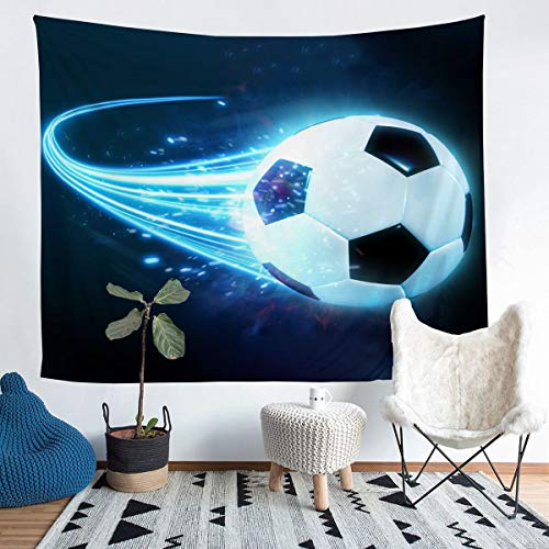 Tbrand Sport Fußball Wandteppich 130x150cm 3D Fußball Muster Wandbehang für Kinder Schuss Fußball Tapisserie Fußballspiel Wandtuch Raumdekoration von Tbrand