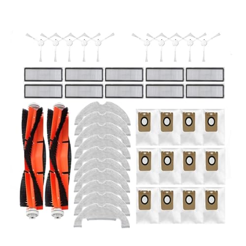 Kompatibel mit Dreame Bot D10 Plus / RLS3D / Z10 Pro / L10 Plus Roboter-Staubsauger, Rollen-Seitenbürste, HEPA-Filter, Wischtuch, Staubbeutel, Zubehör(Set5) von Tbrov