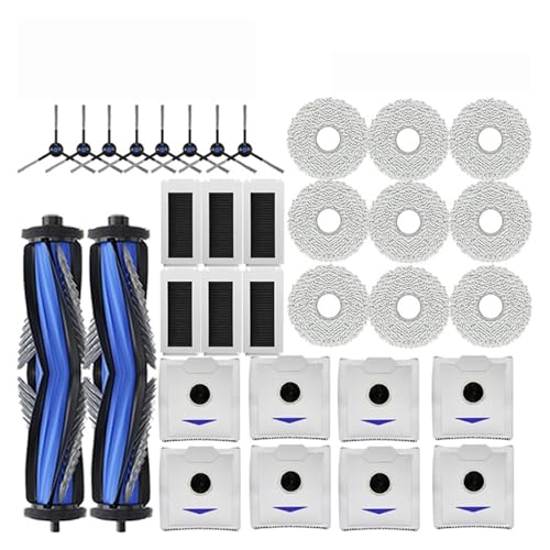 Kompatibel mit Ecovacs Debot N30 Omni / N30 Pro Omni Roboterstaubsauger, Ersatzteil, Zubehör, Hauptseitenbürste, Hepa-Filter, Mopp, Staubbeutel(Brown) von Tbrov