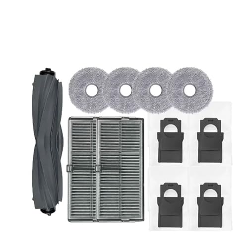 Kompatibel mit Kompatibel mit (Dreame Mova E30 Ultra/Trouver E30 Ultra) Staubsaugerteile Haupt-Tricut-Rolle Seitenbürste Hepa-Filter Wischtuch Staubbeutel(Brown) von Tbrov