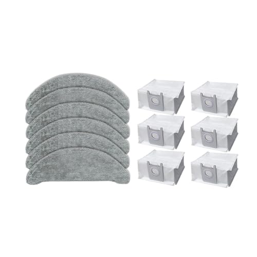 Kompatibel mit Roidmi Eve Plus SDJ01RM Roboterstaubsauger-Ersatzteilzubehör, Hauptseitenbürste, Hepa-Filter, Wischlappen, Staubbeutel(Burgundy) von Tbrov
