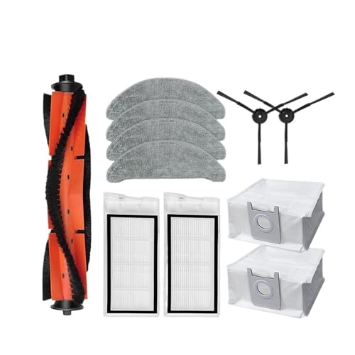 Kompatibel mit Roidmi Eve Plus SDJ01RM Roboterstaubsauger-Ersatzteilzubehör, Hauptseitenbürste, Hepa-Filter, Wischlappen, Staubbeutel(Multi) von Tbrov