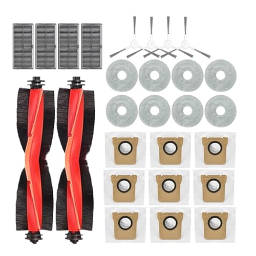 Kompatibel mit Xiaomi Mijia H40 M30S Roboter-Staubsauger Kehrmaschine Verbrauchsmaterial Hauptbürste Lappenfilter Seitenbürste Zubehör(Pink) von Tbrov