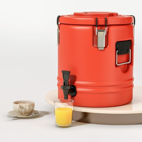 Isolierter Getränkespender, isolierter Eisgetränkespender aus Edelstahl, 20L Heiß und Kalt Isolierter Eimer mit Wasserhahn Tragbarer Isoliereimer für Familienfeiern Küchen Restaurants - Rot Isolierter Getränkespender, isolierter Eisgetränkespender aus Edelstahl, 20L Heiß und Kalt Isolierter Eimer mit Wasserhahn Tragbarer Isoliereimer für Familienfeiern Küchen Restaurants - Rot von Tcatec