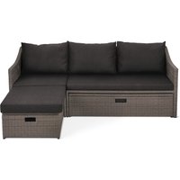 Tchibo - Auszieh-Schlafsofa »Thore« mit Stauraum - 204,5x143x84cm - anthrazit - Aluminium / Polyethylen / Polyester von Tchibo