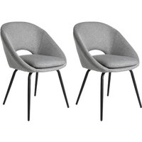 Eglo 2er-Set Stühle »GuaGua« - 53x56x80cm - schwarz - Metall / Polyester von EGLO