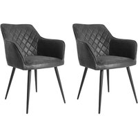 Eglo 2er-Set Stühle »Masantol« - 63x58x83cm - schwarz - Kunstleder / Polyester / Schaumstoff von EGLO