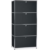 Highboard Metall »CN3« mit 4 Klappenfächern, schwarz von Tchibo