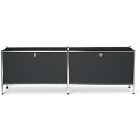 Tchibo - Lowboard Metall »Cn3« mit Klappenfächern - 152x40x51,5cm - schwarz - Stahl / Aluminium / Kunststoff von Tchibo