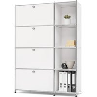 Tchibo - Regal Metall »Cn3« mit 4 Klappenfächern - 115x40x158,5cm - chrom - Stahl / Stahl / Aluminium von Tchibo