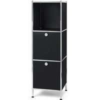 Tchibo - Schmale Kommode Metall »Cn3« mit 2 Klappenfächern - 40x40x127cm - schwarz - Stahl / Aluminium / Kunststoff von Tchibo