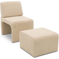 DOMO collection Sessel mit Hocker »Bergen«, beige von Tchibo