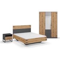 Set »Butte«, groß – Bett 140 x 200 cm, Nachttisch und Schrank von Tchibo