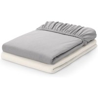 Tchibo - 2 Kinder-Spannbettlaken - hellgrau von Tchibo