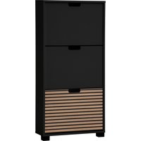 Tchibo - 2er-Schuhschrank »Ryker« - 59,8x19,5x124cm - schwarz - Holz / Kunststoff / Metall von Tchibo