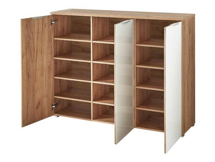 Tchibo - 3-türiger Schuhschrank »Telde« - 134x40x104cm - silber - Glas / Metall von Tchibo