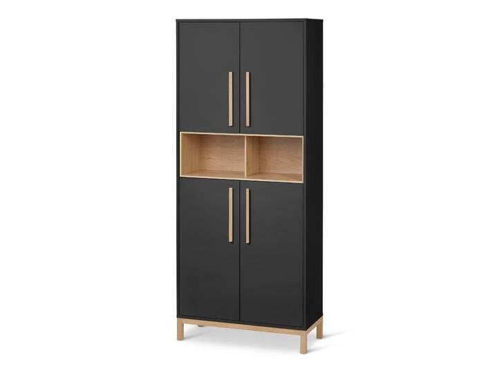 Tchibo - Bad-Hochschrank »Eklund« - 80x35x190cm - anthrazit - Holz / Eichenholz / Eichenholz von Tchibo