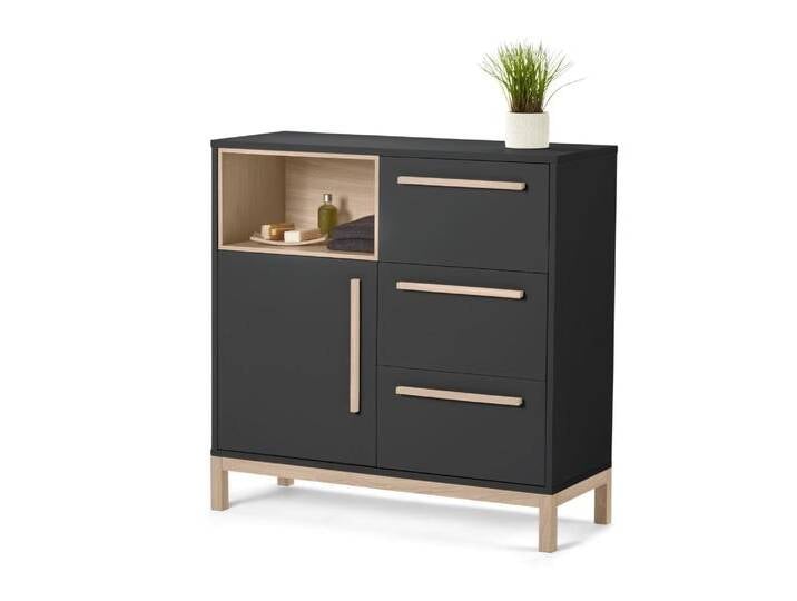 Tchibo - Bad-Sideboard »Eklund« - 90x35x89,5cm - anthrazit - Holz / Eichenholz von Tchibo