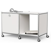 Tchibo - Beistelltisch Metall »Cn3« mit 1 Klappenfach und Rollen - 78,5x40x48,5cm - chrom - Stahl / Aluminium / Kunststoff Tchibo - Beistelltisch Metall »Cn3« mit 1 Klappenfach und Rollen - 78,5x40x48,5cm - chrom - Stahl / Aluminium / Kunststoff von Tchibo