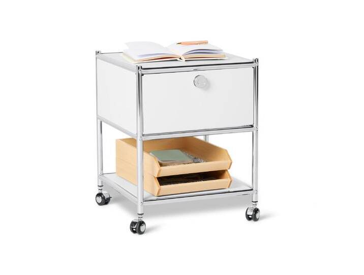 Tchibo - Beistelltisch mit Schublade Metall »Cn3« - 40x40x46,5cm - chrom - Metall / Stahl / Aluminium von Tchibo