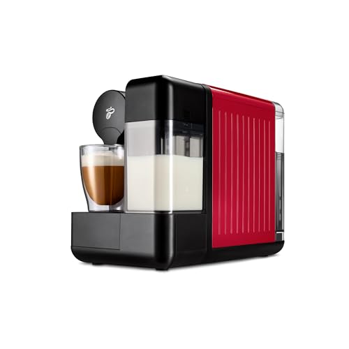 Tchibo Cafissimo „milk“ Kaffeemaschine Kapselmaschine für Caffè Crema, Espresso, Kaffee und Milchspezialitäten, Kapselmaschine mit Milchaufschäumer, auf Knopfdruck (Rot) von Tchibo
