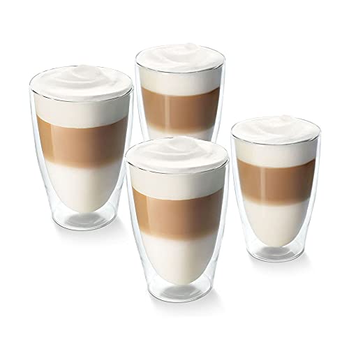 Tchibo 4er Latte Macchiato Gläser, Doppelwandig, Modernes Design, heiß und kalt von Tchibo