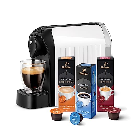 Tchibo Cafissimo „easy“ Kaffeemaschine Kapselmaschine inkl. 30 Kapseln für Caffè Crema, Espresso und Kaffee, Weiß von Tchibo