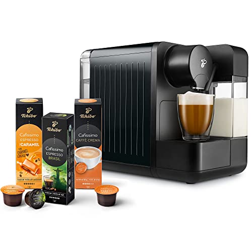 Tchibo Cafissimo „milk“ Kaffeemaschine Kapselmaschine inkl. 30 Kapseln für Caffè Crema, Espresso, Kaffee und Milchspezialitäten, Schwarz von Tchibo