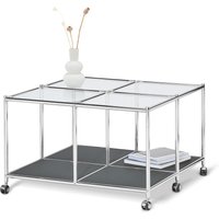 Tchibo - Couchtisch mit Rollen »Cn3« - 78x78x44,5cm - chrom - Metall / Glas / Metall Tchibo - Couchtisch mit Rollen »Cn3« - 78x78x44,5cm - chrom - Metall / Glas / Metall von Tchibo