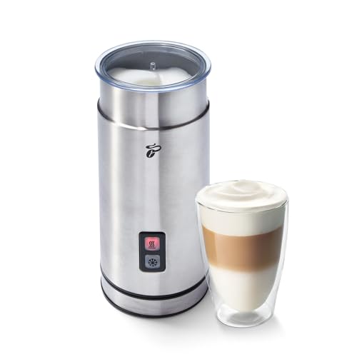 Tchibo elektrischer Milchaufschäumer, Antihaftbeschichtung, warmer und kalter Milchschaum, für Latte Macchiato, Cappuccino und Kakao, 130 ml Fassungsvermögen, rostfreies Edelstahlgehäuse von Tchibo