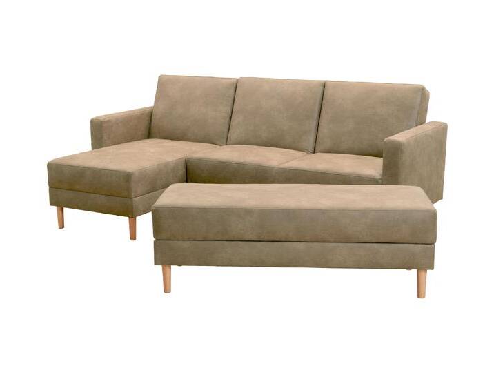 Tchibo - Federkern-Eckschlafsofa »Just More« mit Stauraumbank - 222x144x92cm - braun - Polyester / Leder / Buchenholz Tchibo - Federkern-Eckschlafsofa »Just More« mit Stauraumbank - 222x144x92cm - braun - Polyester / Leder / Buchenholz von Tchibo