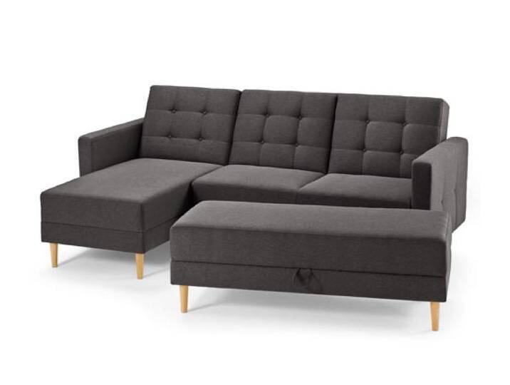 Tchibo - Federkern-Eckschlafsofa mit Stauraumbank - dunkelgrau von Tchibo