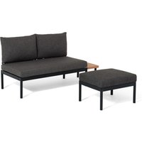 Tchibo - Flexibles Balkon-Lounge-Set »Elin« - 147x69x81cm - anthrazit - Aluminium / Eukalyptus-Massivholz / Polypropylen von Tchibo