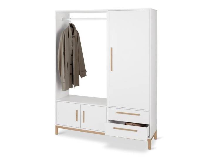 Tchibo - Garderobenschrank »Eklund« - 140x40x180cm - braun - Holz / Eichenholz / Metall von Tchibo