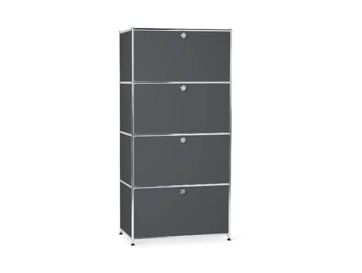 Tchibo - Highboard Metall »Cn3« mit 4 Klappenfächern - 77x40x158,5cm - chrom - Stahl / Aluminium / Kunststoff von Tchibo