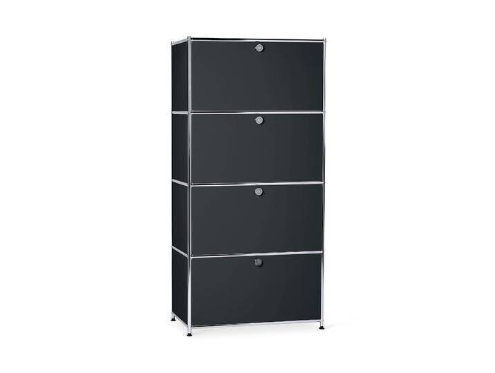 Tchibo - Highboard Metall »Cn3« mit 4 Klappenfächern - 77x40x158,5cm - schwarz - Stahl / Aluminium / Kunststoff von Tchibo