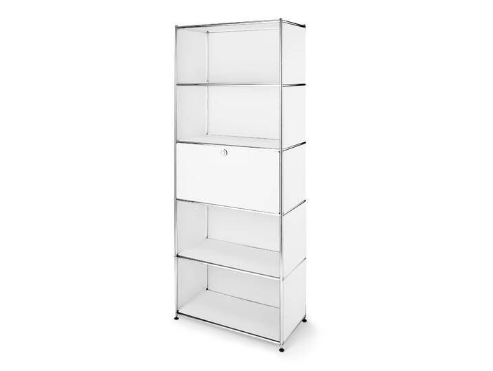 Tchibo - Hohes Regal Metall »Cn3« mit Klappenfach - 77x40x194,5cm - chrom - Stahl / Aluminium / Kunststoff von Tchibo