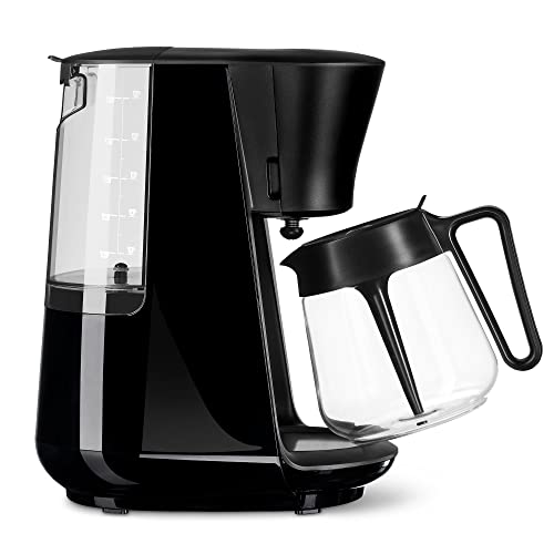 Tchibo Filterkaffeemaschine „Let‘s Brew“, für bis zu 10 Tassen Filterkaffee, 1,25L Aroma-Glaskaraffe, Edelstahl-Warmhalteplatte, Tropf-Stopp, Abschaltautomatik, Schwarz von Tchibo