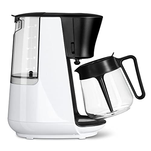 Tchibo Filterkaffeemaschine „Let‘s Brew“, für bis zu 10 Tassen Filterkaffee, 1,25L Aroma-Glaskaraffe, Edelstahl-Warmhalteplatte, Tropf-Stopp, Abschaltautomatik, Weiß von Tchibo