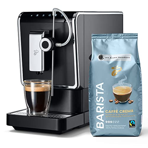 Tchibo Kaffeevollautomat Esperto Pro mit One Touch Funktion inkl. 1kg Barista Caffè Crema für Caffè Crema, Espresso und Milchspezialitäten, Anthrazit von Tchibo