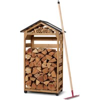 Tchibo - Kaminholz-Haus - 60x35x121cm - schwarz - Holz / Stahl / Polypropylen von Tchibo