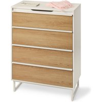 Tchibo - Kommode »Leeg« mit 4 Schubladen und Spiegel - 80x40x107,6cm - hellgrau - Holz / Stahl Tchibo - Kommode »Leeg« mit 4 Schubladen und Spiegel - 80x40x107,6cm - hellgrau - Holz / Stahl von Tchibo